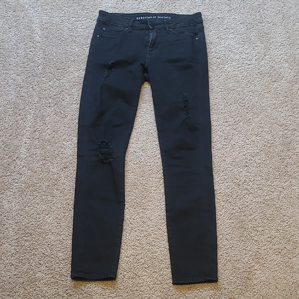 Articles Of Society Women's Black Distressed Jeans